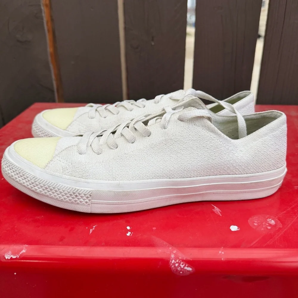 Converse All Star Knit Low Top Sneakers Off White Mens 9.5 Womens 11.5 - Picture 3 of 7